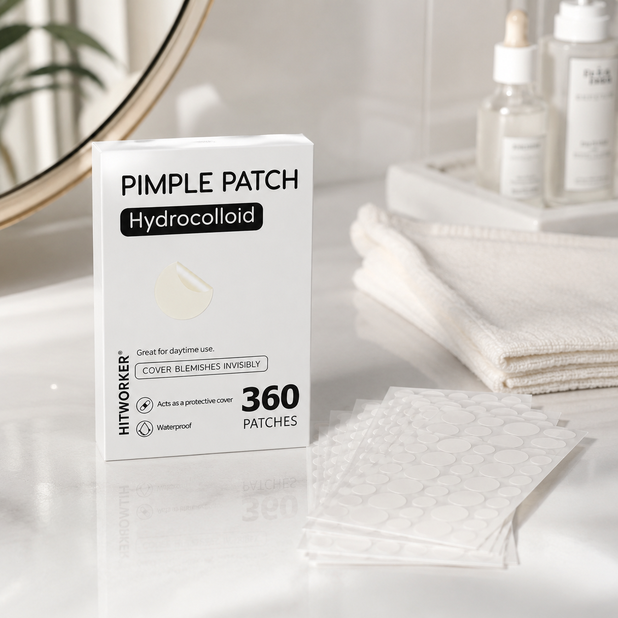 Invisible Hydrocolloid Acne Patches – 360 Count