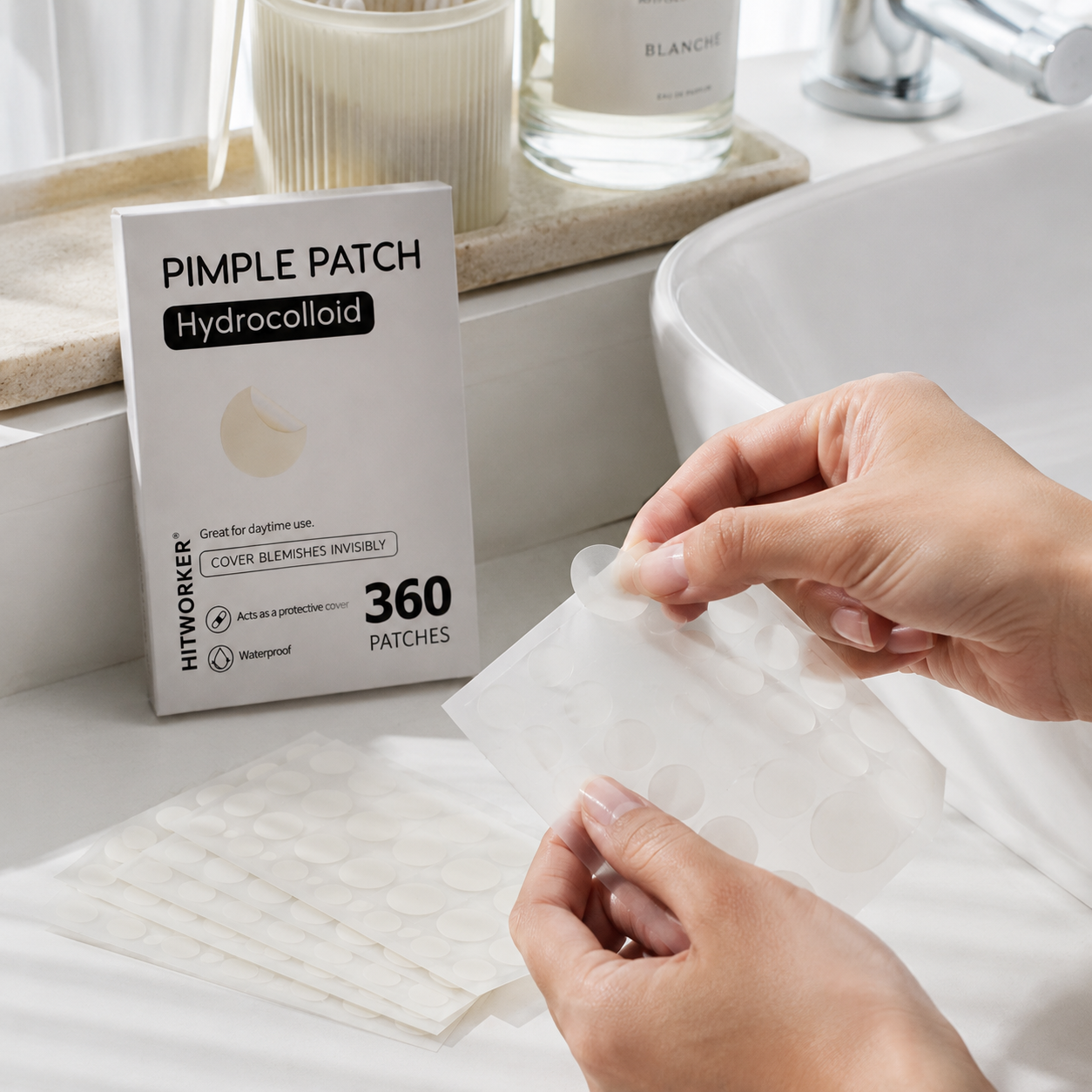 Invisible Hydrocolloid Acne Patches – 360 Count